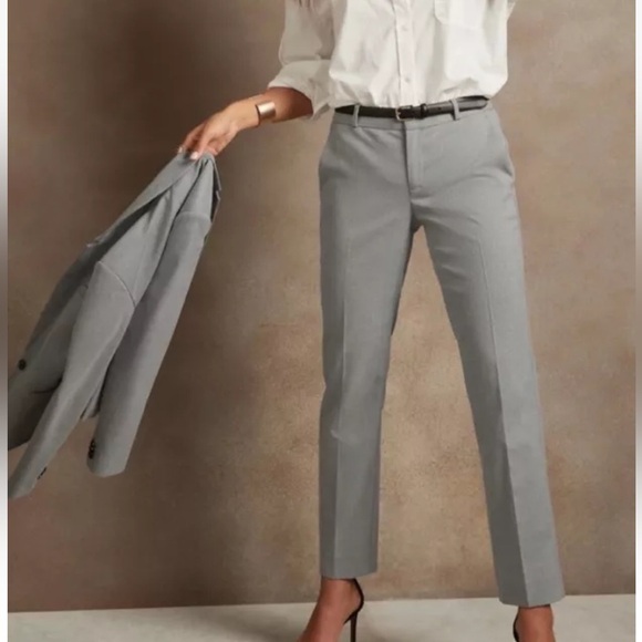 Banana Republic Gray Ryan Pants Career Wool Blend Womens Size 6‎ (1275) - Picture 1 of 7